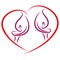 Heart logo, Zantedeschia and plant logo, calla, flower, logo