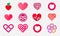 Heart logos set abstract vector icons