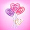 Heart lollipop candies vector illustration.