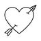 Heart love with arrow