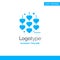 Heart, Love, Chain Blue Solid Logo Template. Place for Tagline