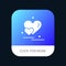 Heart, Love, Couple, Valentine Greetings Mobile App Button. Android and IOS Glyph Version