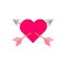 Heart Love Double Arrow Illustration Vector Template