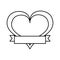 heart love drawing with ribbon icon