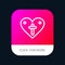 Heart, Love, Easter, Loves Mobile App Button. Android and IOS Line Version