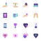 Heart, love elements collection, flat icons set
