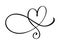 Heart love flourish sign. Romantic symbol linked, join, passion and wedding. Template for t shirt, card, poster. Design