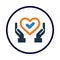 heart, love, hand, tick, check, heart care icon