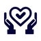 heart, love, hand, tick, check, heart care icon