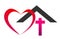 Heart love house home church icon clip art logo vector