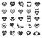 Heart love icon set