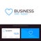 Heart, Love, Like, Twitter Blue Business logo and Business Card Template. Front and Back Design