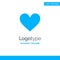 Heart, Love, Like, Twitter Blue Solid Logo Template. Place for Tagline