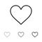 Heart, Love, Like, Twitter Bold and thin black line icon set