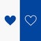 Heart, Love, Like, Twitter Line and Glyph Solid icon Blue banner Line and Glyph Solid icon Blue banner