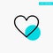 Heart, Love, Like, Twitter turquoise highlight circle point Vector icon