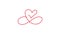 Heart love logo with Infinity sign. Design flourish element for valentine card. Animation video virtual logo. Romantic symbol wedd