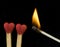 Heart love matches just be burn by amor fire eros igniting  cupid 14 february background