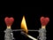 Heart love matches just be burn by amor fire eros igniting  cupid 14 february background