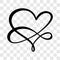 Heart love sign forever. Infinity Romantic wedding isolated symbol logo. Vector illustration for t shirt, card, poster