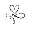 Heart love sign forever logo. Design flourish element for valentine card. Vector illustration. Infinity Romantic symbol