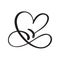 Heart love sign logo. Design flourish element for valentine card. Vector illustration. Infinity Romantic symbol wedding