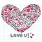 Heart Love Sketchy Doodles Vector Illustration