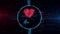 Heart and love symbol hologram in electric circle