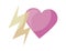 heart love with thunderbolt isolated icon