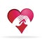 Heart with loving hands vector