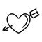 The heart-loving icon vector. Isolated contour symbol illustration