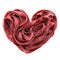 Heart made of beet veggie pasta. Healthy food for Valentines Day