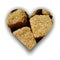 Heart made of brown sugar cubes