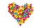 Heart made of colored smarties