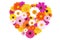 Heart Made Of Colorful Daisies. Vector