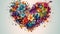 Heart made of colorful flowers. Springtime Concept.