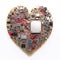 A heart made of computer chips and components isolated on white background.