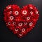 A heart made of flowers. Romantic symbol for Valentines Day and Mother\\\'s Day.