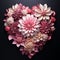 A heart made of flowers. Romantic symbol for Valentines Day and Mother\\\'s Day.