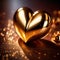 Heart made from gold, precious and good