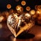 Heart made from gold, precious and good