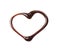 Heart made of melted chocolate