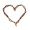 Heart made of wire old rust. Vintage item for postcard for Valentine`s day or wedding invitation.