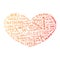 Heart made of words Love, vector illustration