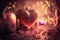 Heart. A magical evening of love background