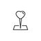 Heart map pin line icon