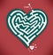 Heart Maze. Valentines Day and Romance in Red