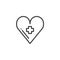 Heart with medical cross line icon
