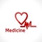 Heart Medical Icon. Health Care Logo Design. Jpeg