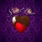 Heart with melted chocolate on floral ornament